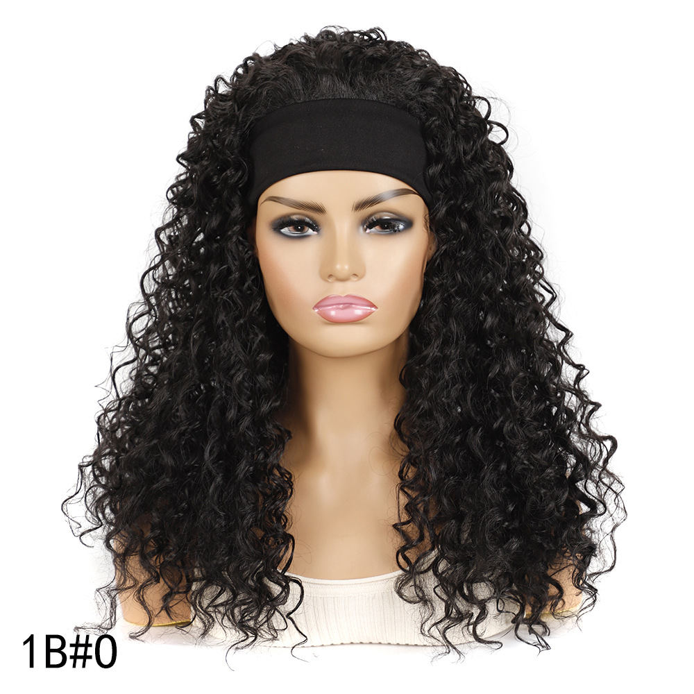 YOUR STYLE, Wholesale Synthetic Curly Headband Wig Loose Deep Wave Wig Black Blonde Light Brown Black Afro Wig Black Woman-YOUR STYLE, synthetic wigs synthetic hair extension