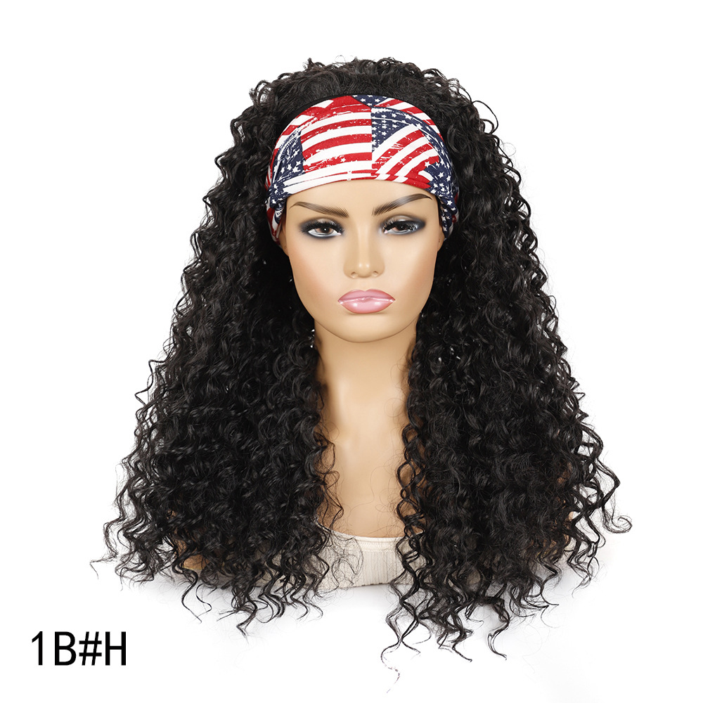 YOUR STYLE, Wholesale Synthetic Curly Headband Wig Loose Deep Wave Wig Black Blonde Light Brown Black Afro Wig Black Woman-YOUR STYLE, synthetic wigs synthetic hair extension