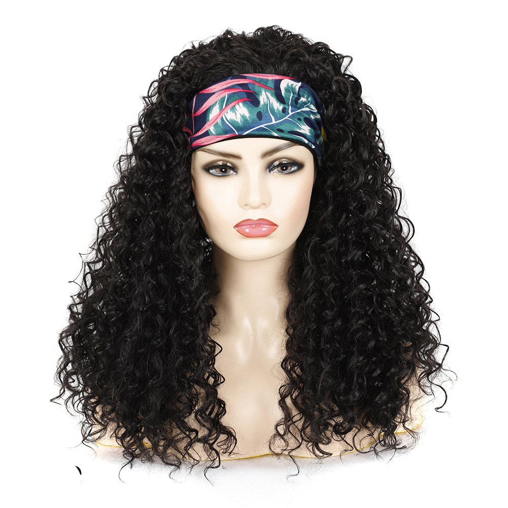 YOUR STYLE, Wholesale Synthetic Curly Headband Wig Loose Deep Wave Wig Black Blonde Light Brown Black Afro Wig Black Woman-YOUR STYLE, synthetic wigs synthetic hair extension