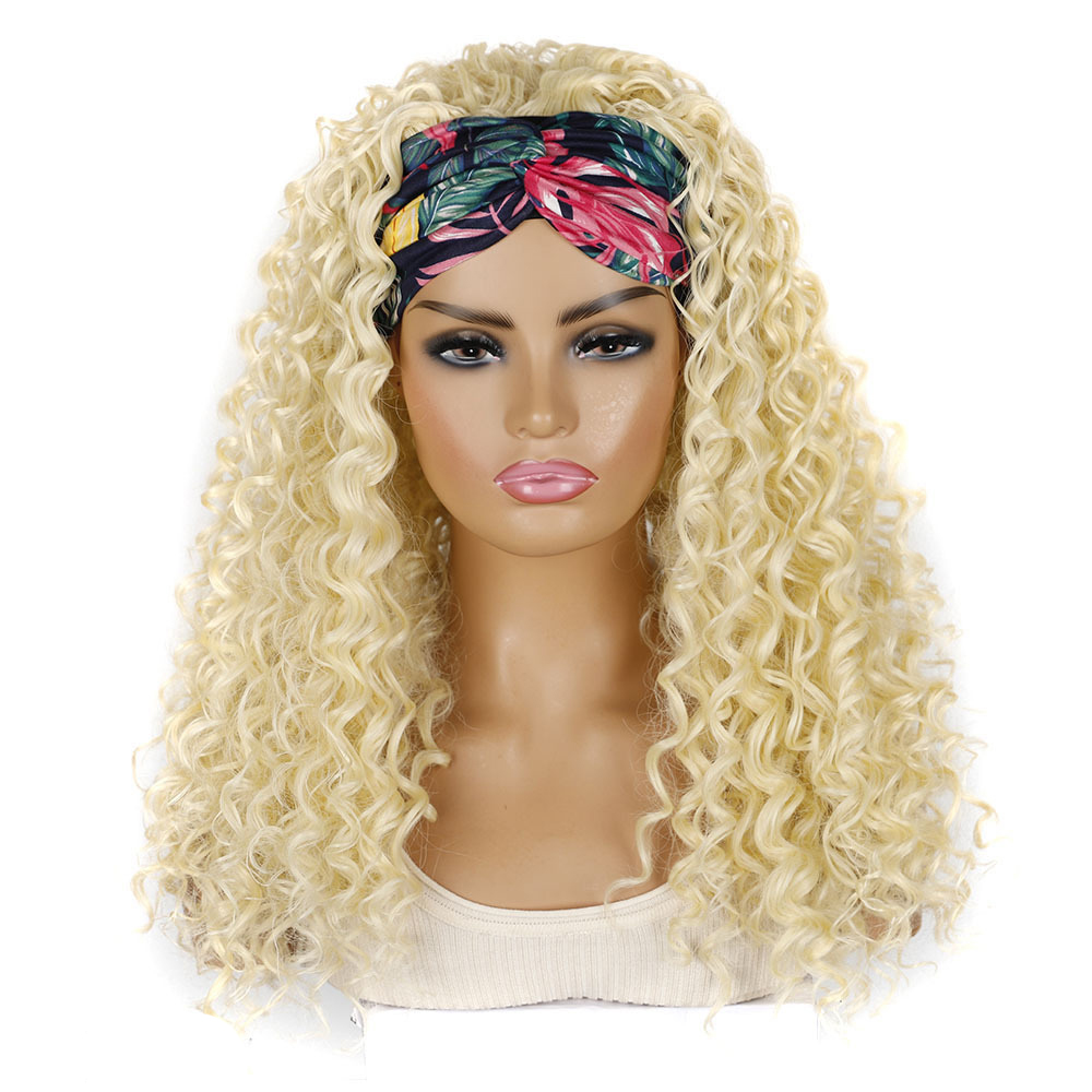 YOUR STYLE, Wholesale Synthetic Curly Headband Wig Loose Deep Wave Wig Black Blonde Light Brown Black Afro Wig Black Woman-YOUR STYLE, synthetic wigs synthetic hair extension