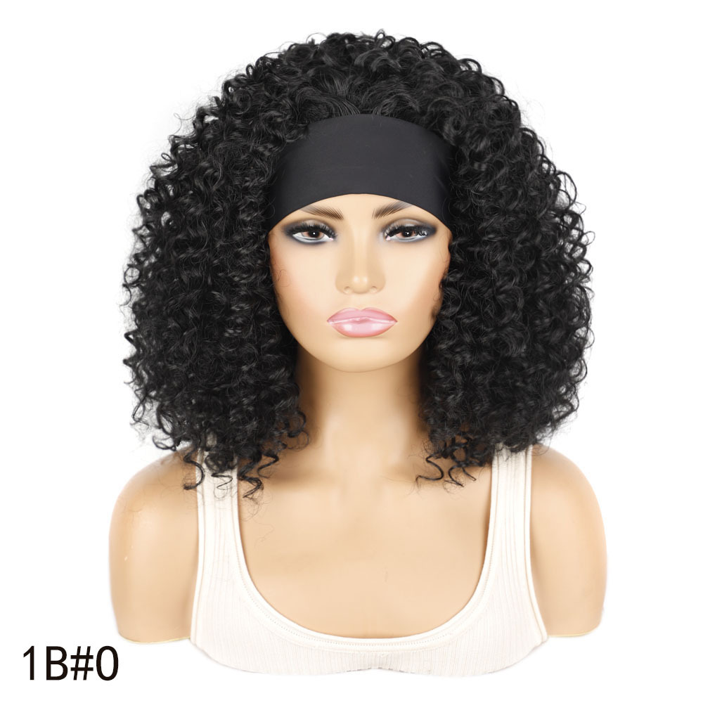 YOUR STYLE ,  Synthetic Headband Wig  Curly Bob Wig For Black Women Deep Wave Short Bob Hairstyles Wigs For Black Ladies Girls Afro Wig For Halloween-YOUR STYLE, synthetic wigs synthetic hair extension