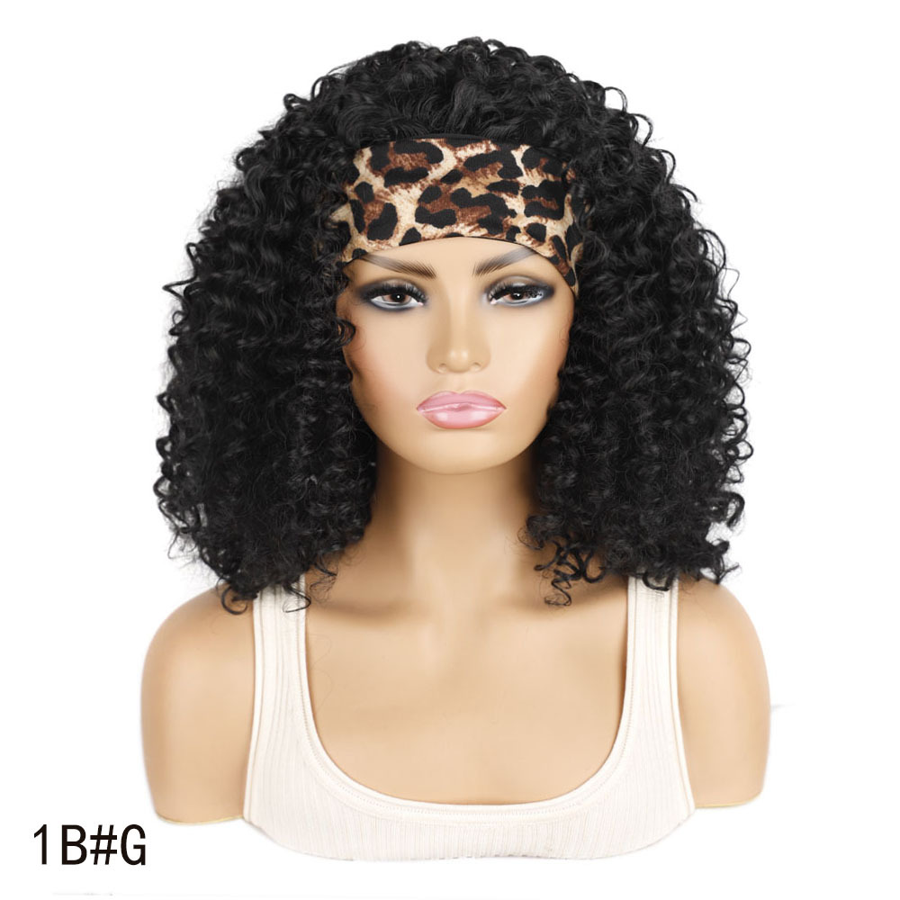 YOUR STYLE ,  Synthetic Headband Wig  Curly Bob Wig For Black Women Deep Wave Short Bob Hairstyles Wigs For Black Ladies Girls Afro Wig For Halloween-YOUR STYLE, synthetic wigs synthetic hair extension