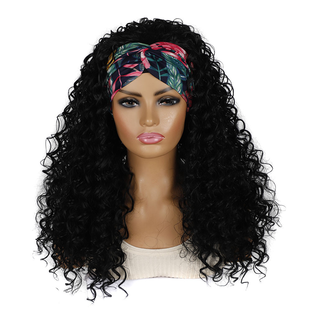 YOUR STYLE , Synthetic Curly Headband Wig Black Blonde Light Brown Black Afro Wig Black Woman-YOUR STYLE, synthetic wigs synthetic hair extension