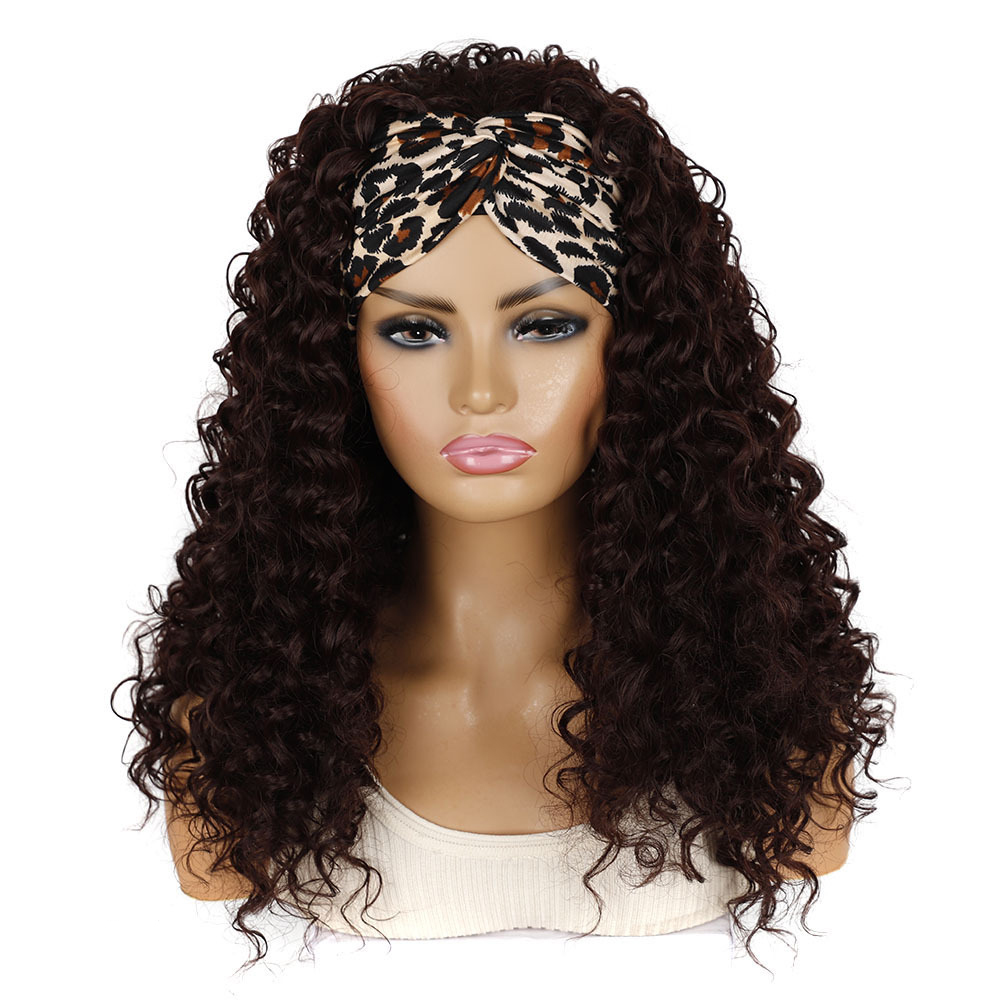 YOUR STYLE , Synthetic Curly Headband Wig Black Blonde Light Brown Black Afro Wig Black Woman-YOUR STYLE, synthetic wigs synthetic hair extension