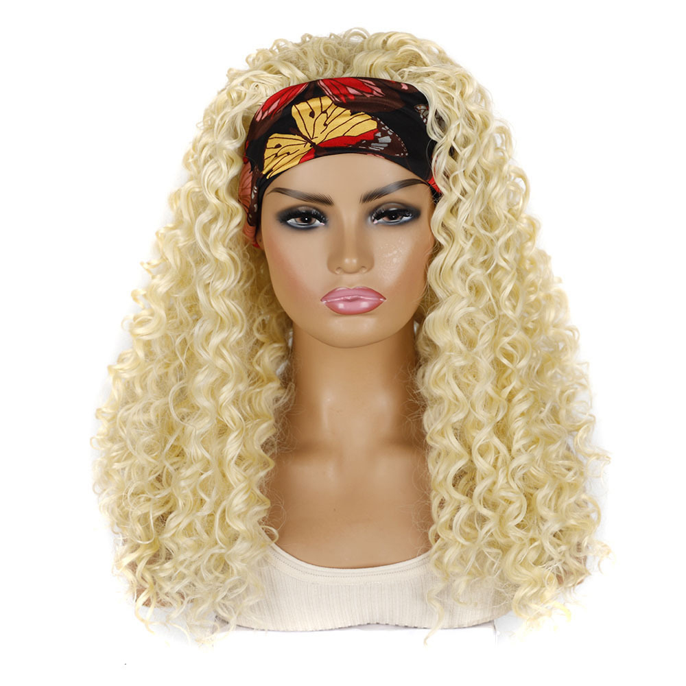 YOUR STYLE , Synthetic Curly Headband Wig Black Blonde Light Brown Black Afro Wig Black Woman-YOUR STYLE, synthetic wigs synthetic hair extension