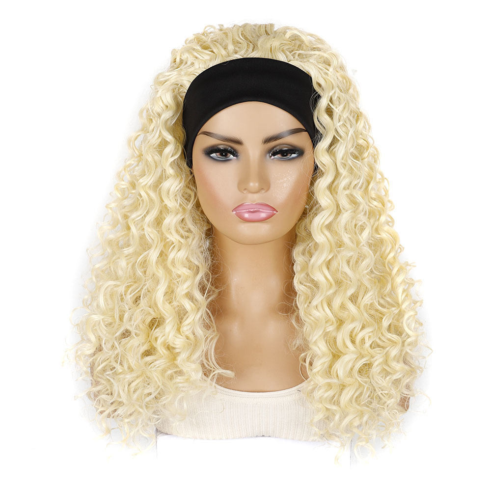 YOUR STYLE , Synthetic Curly Headband Wig Black Blonde Light Brown Black Afro Wig Black Woman-YOUR STYLE, synthetic wigs synthetic hair extension