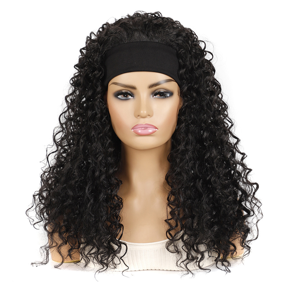 YOUR STYLE , Synthetic Curly Headband Wig Black Blonde Light Brown Black Afro Wig Black Woman-YOUR STYLE, synthetic wigs synthetic hair extension