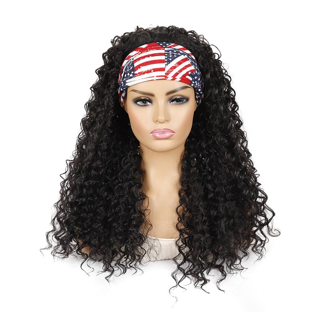 YOUR STYLE , Synthetic Curly Headband Wig Black Blonde Light Brown Black Afro Wig Black Woman-YOUR STYLE, synthetic wigs synthetic hair extension