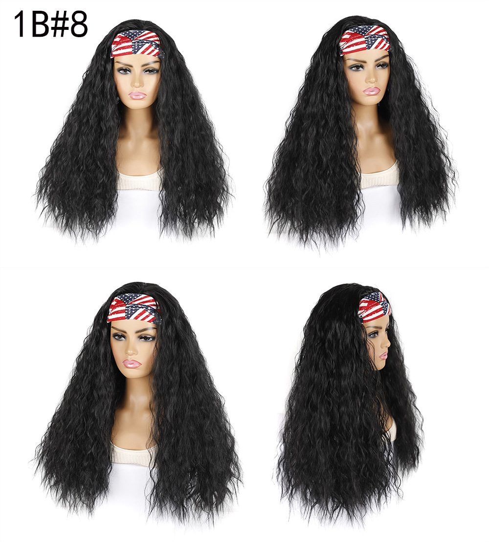 YOUR STYLE , Synthetic Headband Wig Corn Whisker Long Wig Natural Curly Hair Afro Wig-YOUR STYLE, synthetic wigs synthetic hair extension