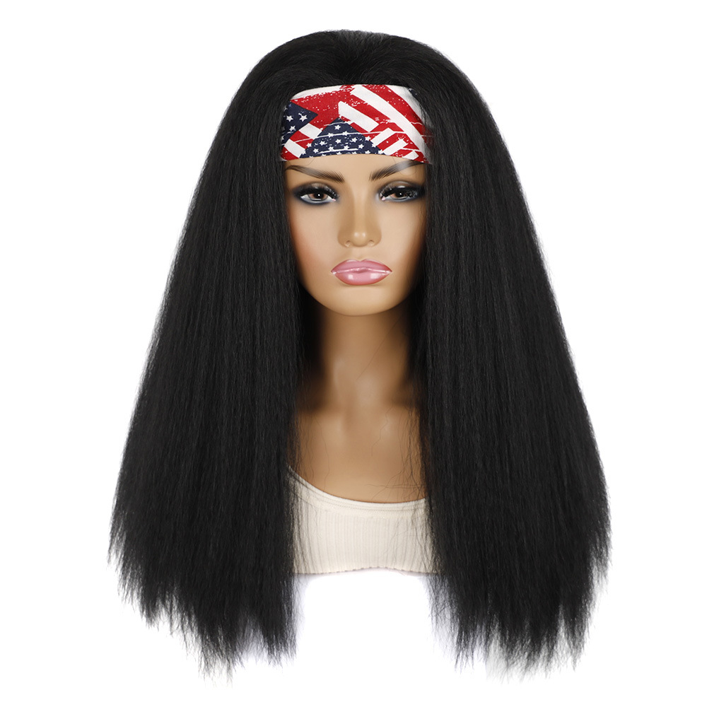 YOUR STYLE , Synthetic Yaki Straight Headband Wig For Black Women Kinky Straight Wig-YOUR STYLE, synthetic wigs synthetic hair extension