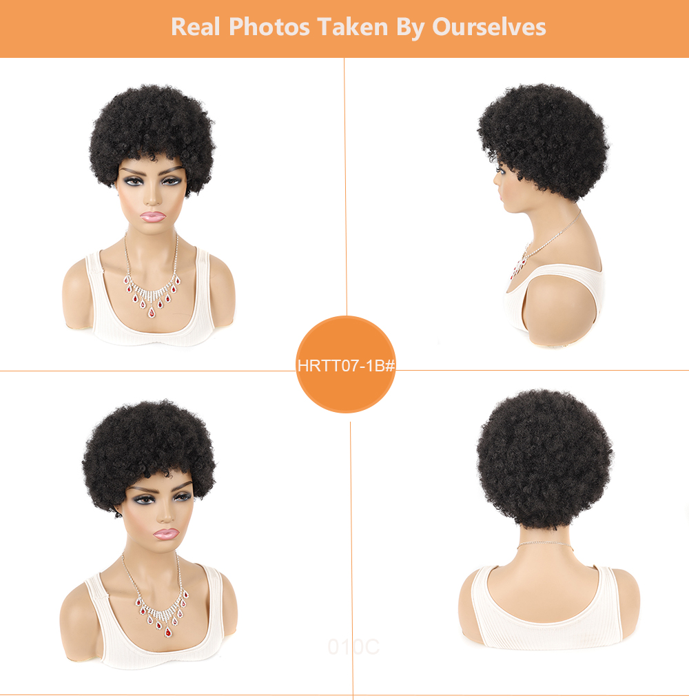 YOUR STYLE, Synthetic Short Kinky Curly Wig  Hairstyles Short Haircuts For Black Women  Afro Wigs For African American-YOUR STYLE, synthetic wigs synthetic hair extension