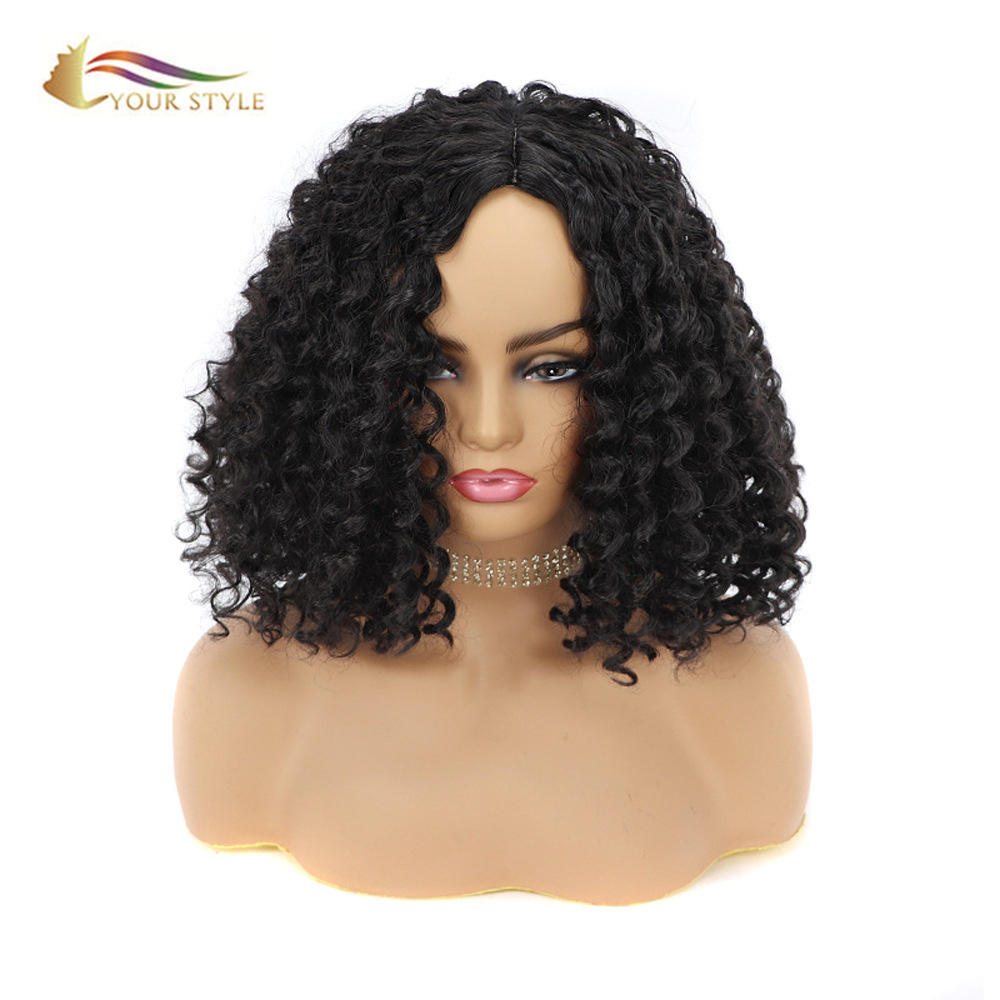 YOUR STYLE, Synthetic Deep Wave Hair Perücken Natural Hair Afro American Black Women-YOUR STYLE, synthetische Perücken, Kunsthaarverlängerung