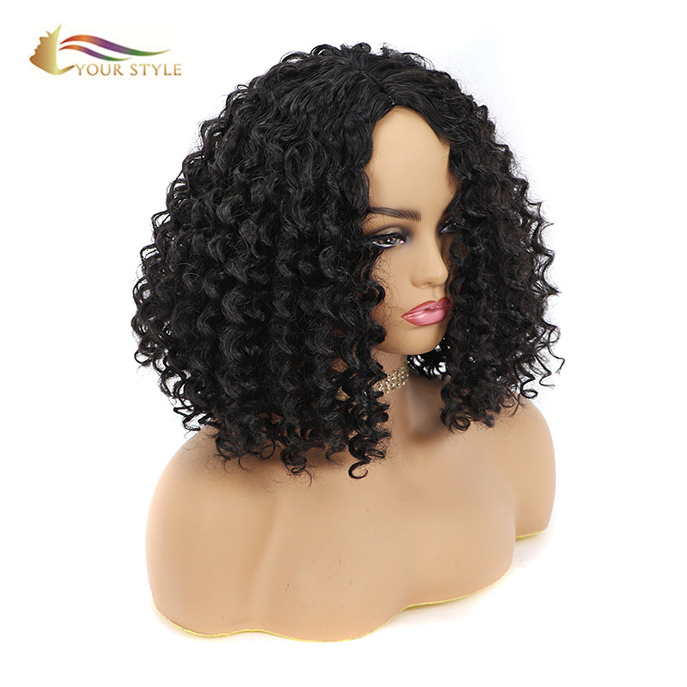 YOUR STYLE, Synthetic Deep Wave Hair Perücken Natural Hair Afro American Black Women-YOUR STYLE, synthetische Perücken, Kunsthaarverlängerung