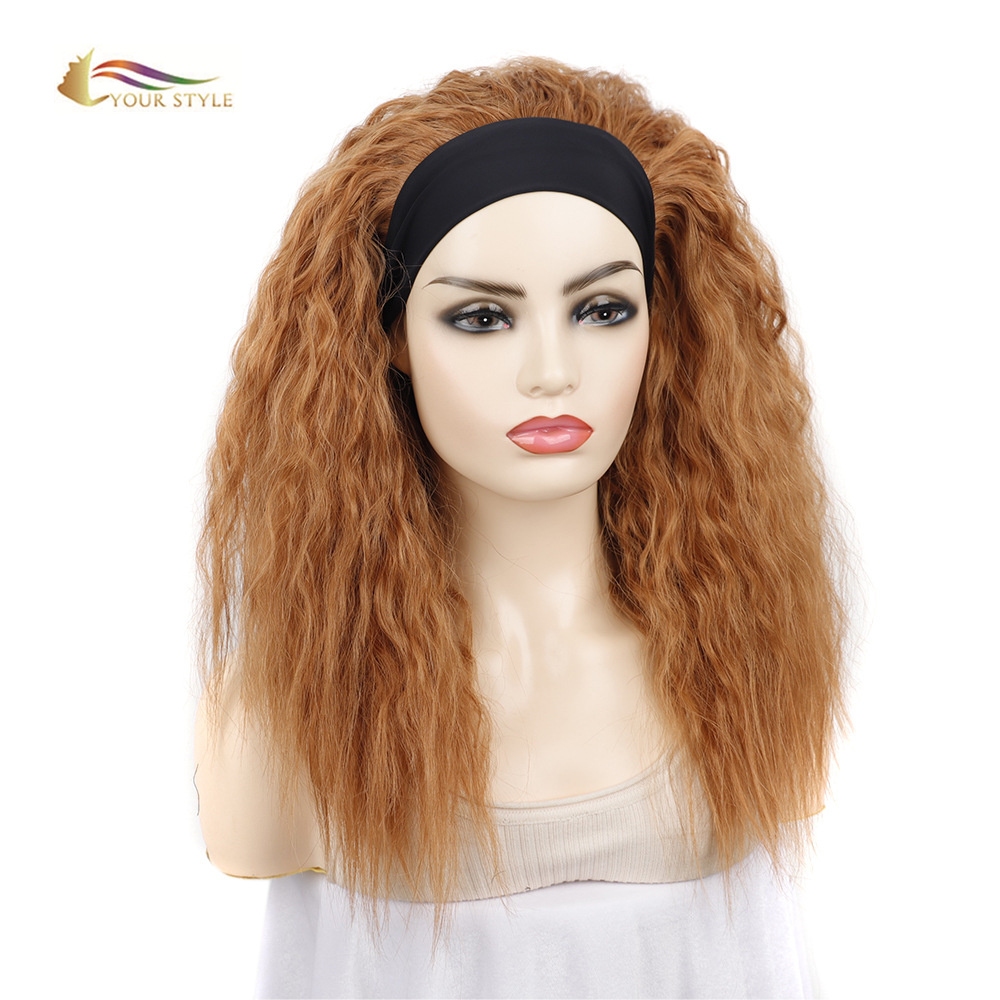 YOUR STYLE , Wig Wholesaler Synthetic Afro Headband Wigs  Ginger Brown Afro Wig-YOUR STYLE, synthetic wigs synthetic hair extension