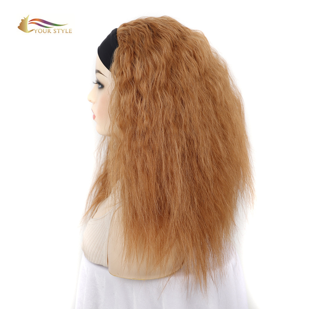 YOUR STYLE , Wig Wholesaler Synthetic Afro Headband Wigs  Ginger Brown Afro Wig-YOUR STYLE, synthetic wigs synthetic hair extension