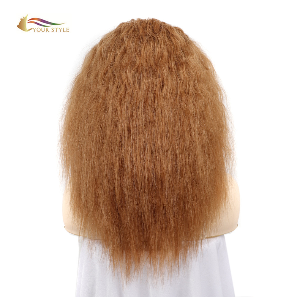 YOUR STYLE , Wig Wholesaler Synthetic Afro Headband Wigs  Ginger Brown Afro Wig-YOUR STYLE, synthetic wigs synthetic hair extension