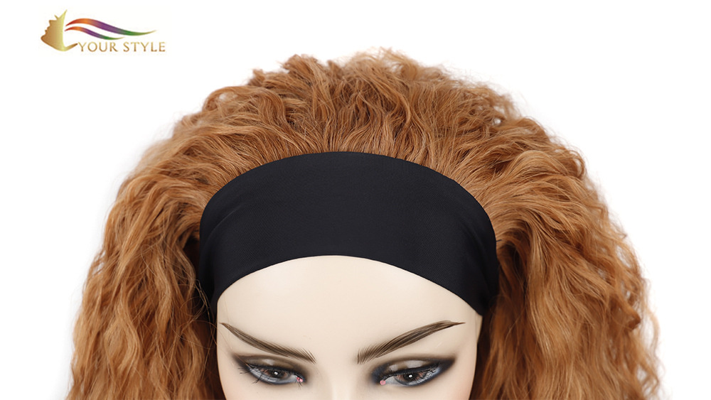 YOUR STYLE , Wig Wholesaler Synthetic Afro Headband Wigs  Ginger Brown Afro Wig-YOUR STYLE, synthetic wigs synthetic hair extension