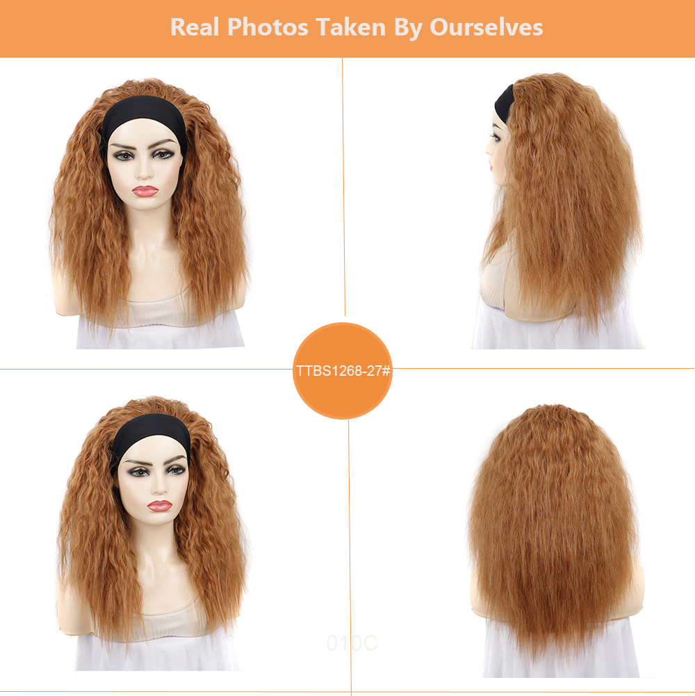 YOUR STYLE , Wig Wholesaler Synthetic Afro Headband Wigs  Ginger Brown Afro Wig-YOUR STYLE, synthetic wigs synthetic hair extension