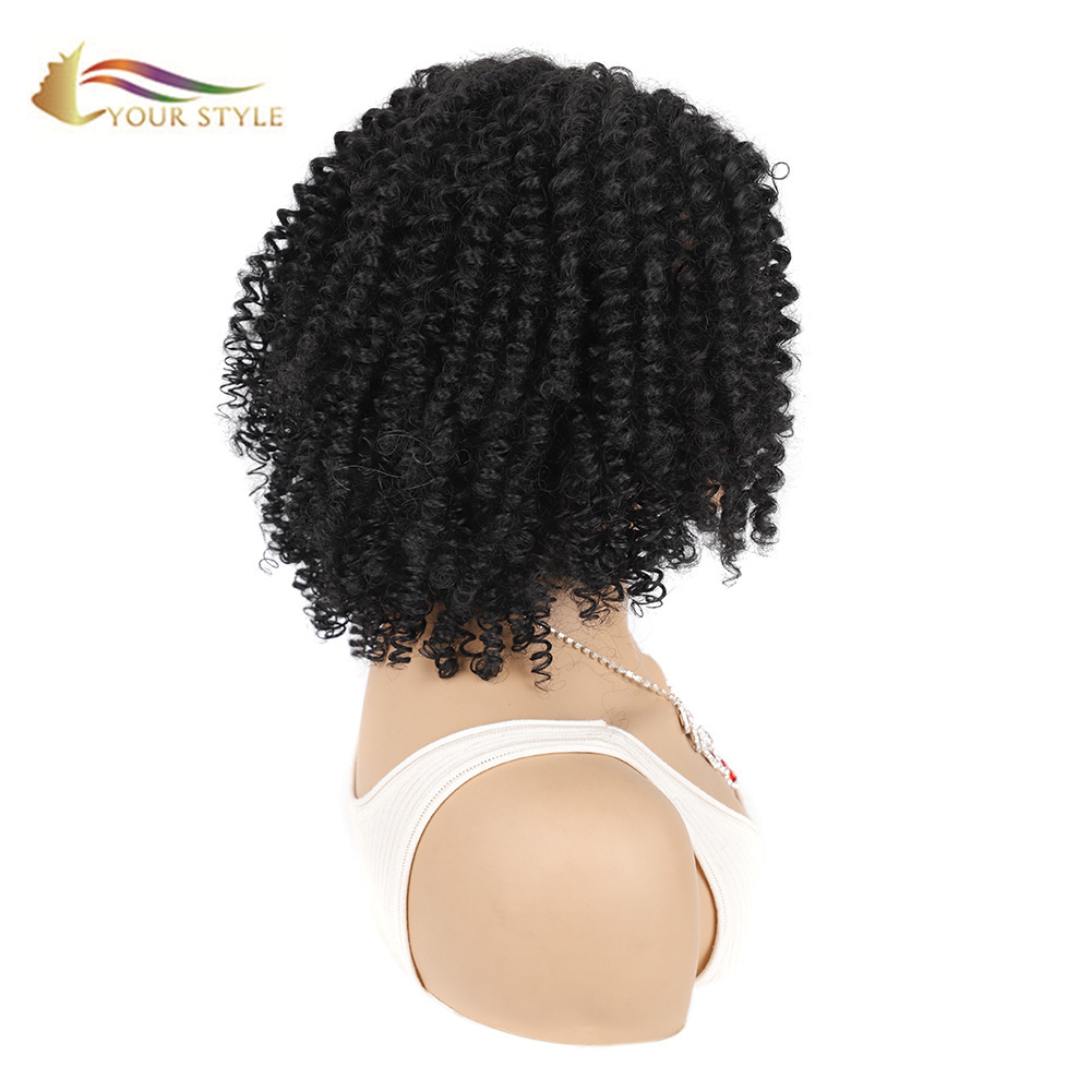 EL TEU ESTIL , Perruca curta sintètica Perruques afro Kinky Curly Perruca Afro Dona Negra - EL TEU ESTIL, perruques sintètiques extensió de cabell sintètic