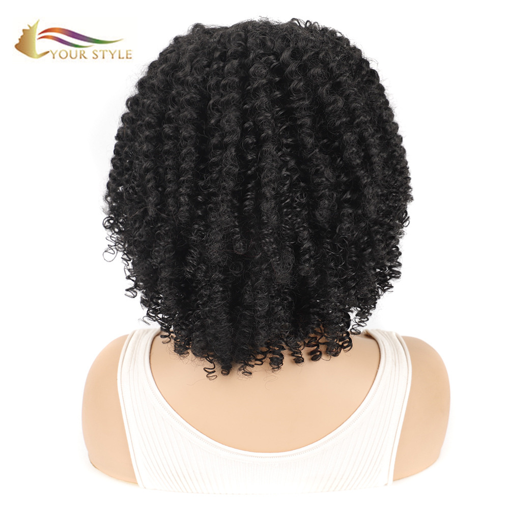 EL TEU ESTIL , Perruca curta sintètica Perruques afro Kinky Curly Perruca Afro Dona Negra - EL TEU ESTIL, perruques sintètiques extensió de cabell sintètic