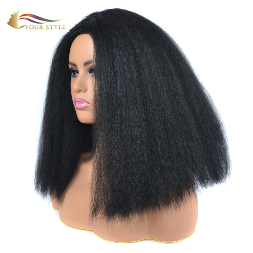 YOUR STYLE , Wig Distributor Synthetic Afro Kinky Curly Hair Wigs Natural Hair Afro Wig Black Woman White Black-YOUR STYLE, synthetic wigs synthetic hair extension