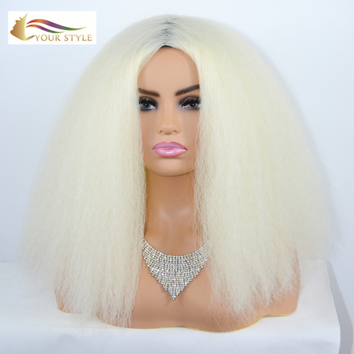 YOUR STYLE , Wig Distributor Synthetic Afro Kinky Curly Hair Wigs Natural Hair Afro Wig Black Woman White Black-YOUR STYLE, synthetic wigs synthetic hair extension