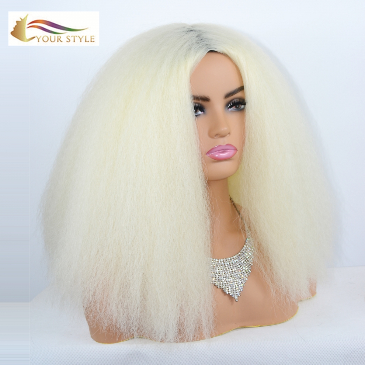 YOUR STYLE , Wig Distributor Synthetic Afro Kinky Curly Hair Wigs Natural Hair Afro Wig Black Woman White Black-YOUR STYLE, synthetic wigs synthetic hair extension