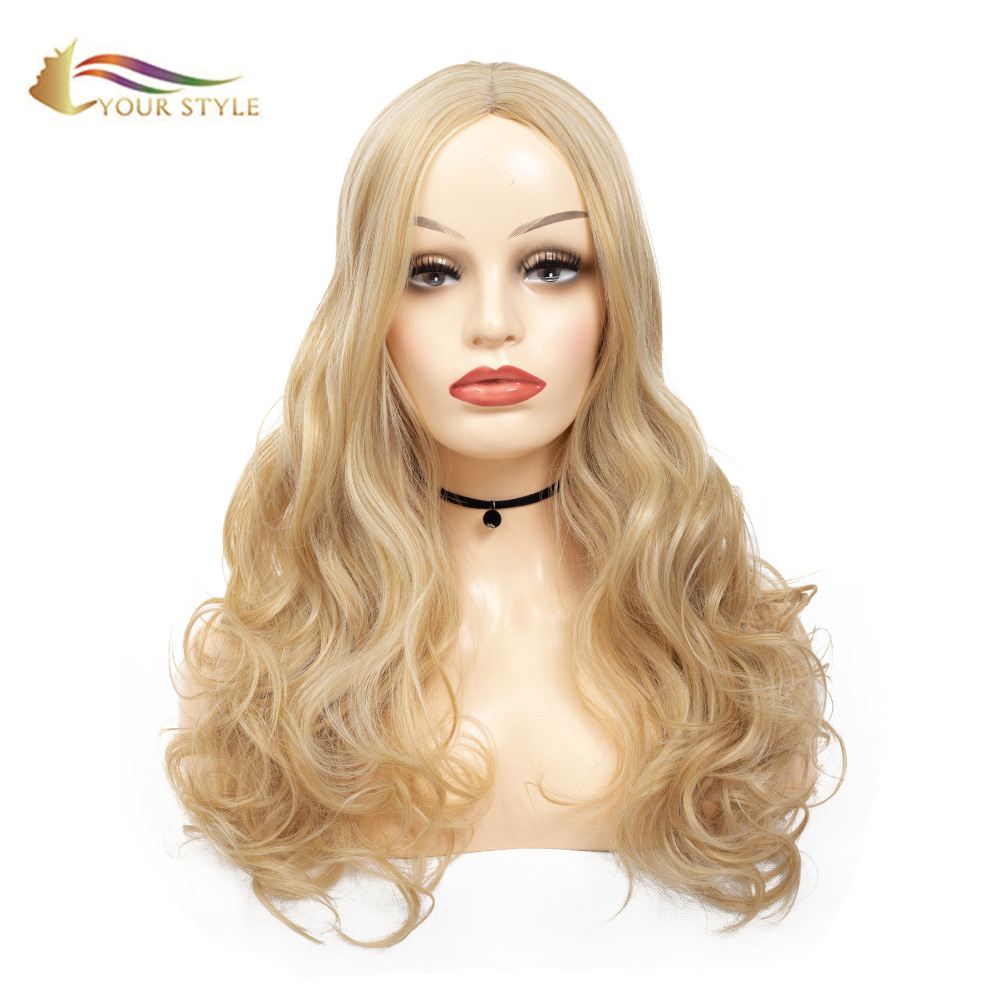 YOUR STYLE , Wig Wholesalers Long Wavy Wig Blonde For Women Party Cosplay Wig-YOUR STYLE, synthetic wigs synthetic hair extension