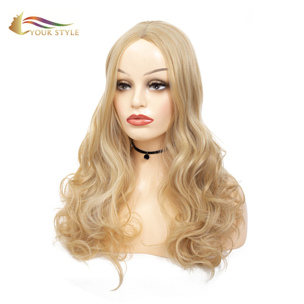 YOUR STYLE , Wig Wholesalers Long Wavy Wig Blonde For Women Party Cosplay Wig-YOUR STYLE, synthetic wigs synthetic hair extension