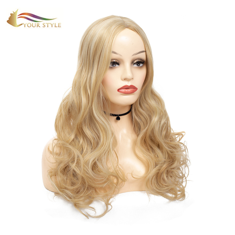 YOUR STYLE , Wig Wholesalers Long Wavy Wig Blonde For Women Party Cosplay Wig-YOUR STYLE, synthetic wigs synthetic hair extension