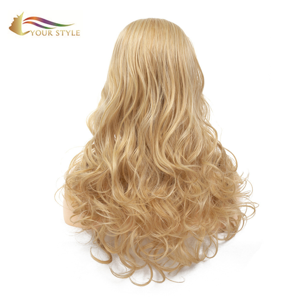 YOUR STYLE , Wig Wholesalers Long Wavy Wig Blonde For Women Party Cosplay Wig-YOUR STYLE, synthetic wigs synthetic hair extension