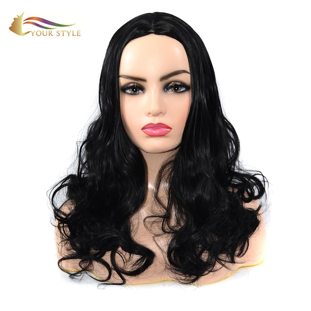 YOUR STYLE , Hair Sellers Top Long Wavy Wigs Black Color Women Girls-YOUR STYLE, synthetic wigs synthetic hair extension