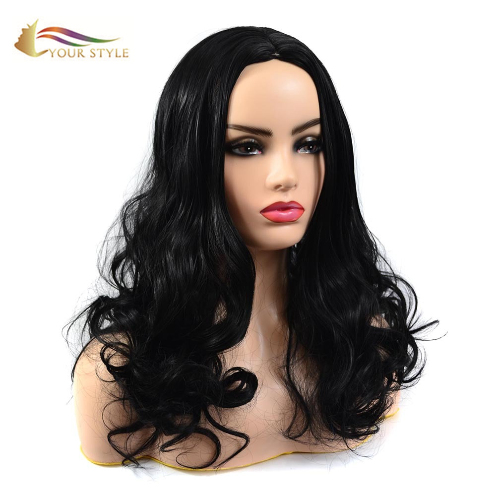 YOUR STYLE , Hair Sellers Top Long Wavy Wigs Black Color Women Girls-YOUR STYLE, synthetic wigs synthetic hair extension