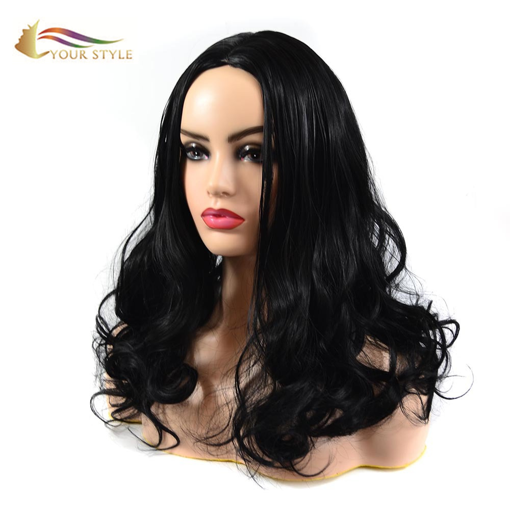 YOUR STYLE , Hair Sellers Top Long Wavy Wigs Black Color Women Girls-YOUR STYLE, synthetic wigs synthetic hair extension