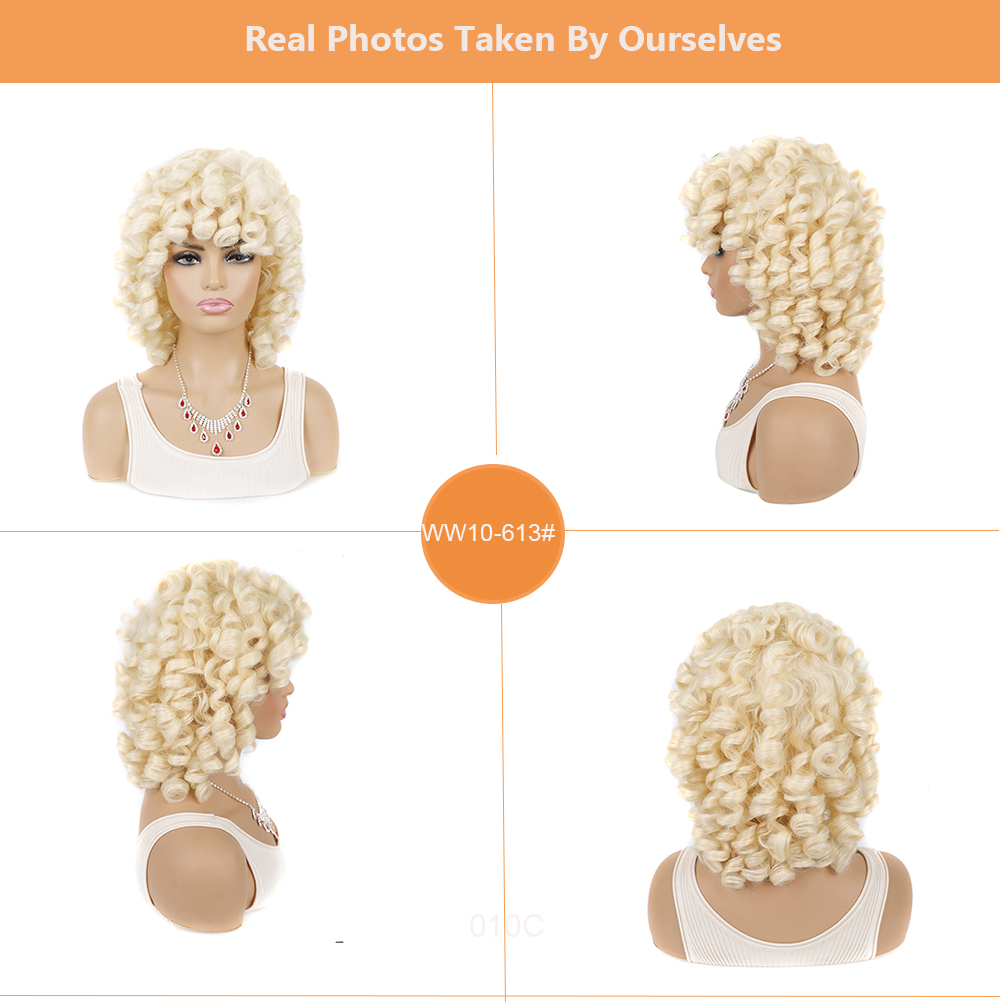 YOUR STYLE , Wig Wholesaler Medium Big Wave Wig Blonde Afro  Women-YOUR STYLE, synthetic wigs synthetic hair extension