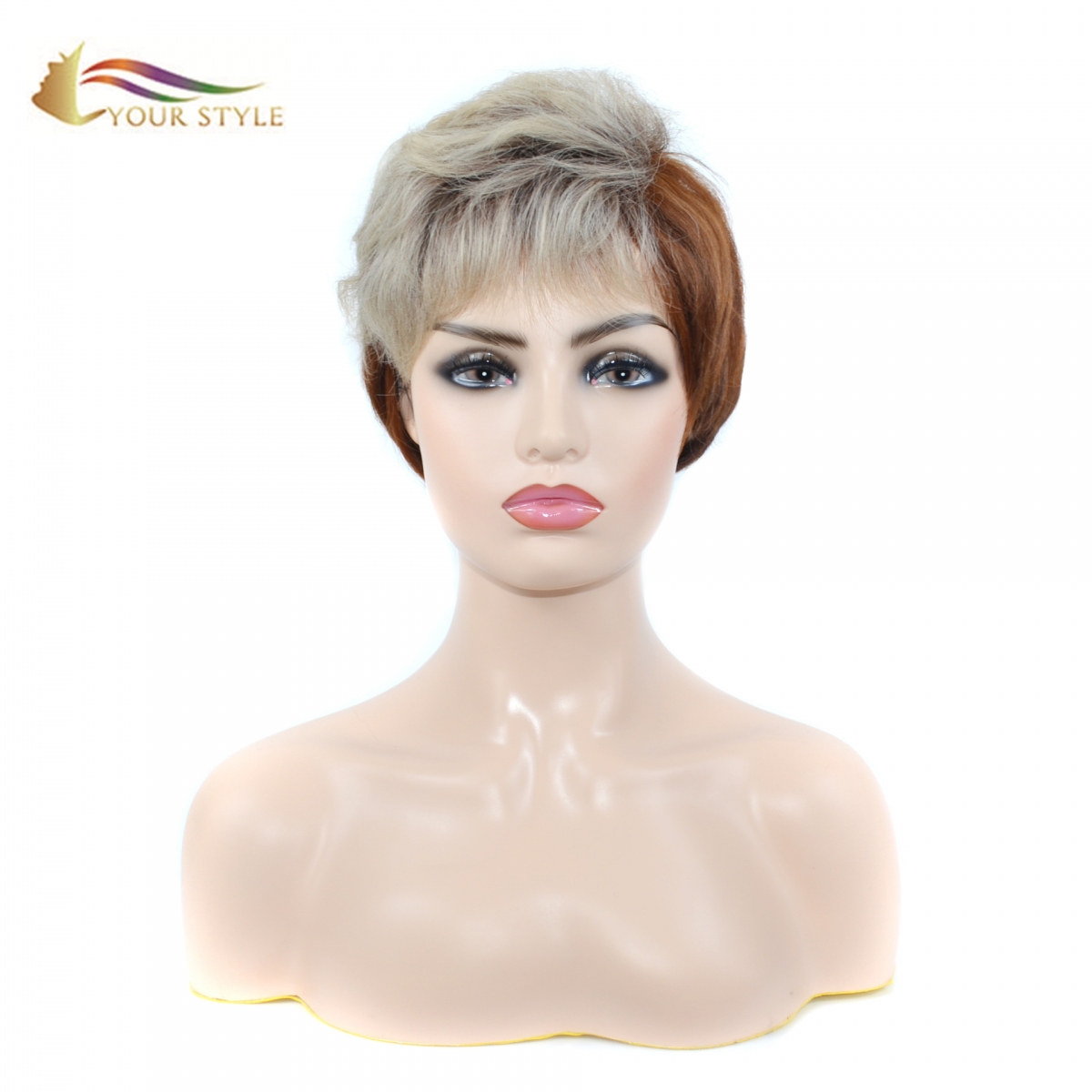 YOUR STYLE , Wig Vendor China Synthetic Short Pixie Cut Wig Mixed Color-YOUR STYLE, synthetic wigs synthetic hair extension