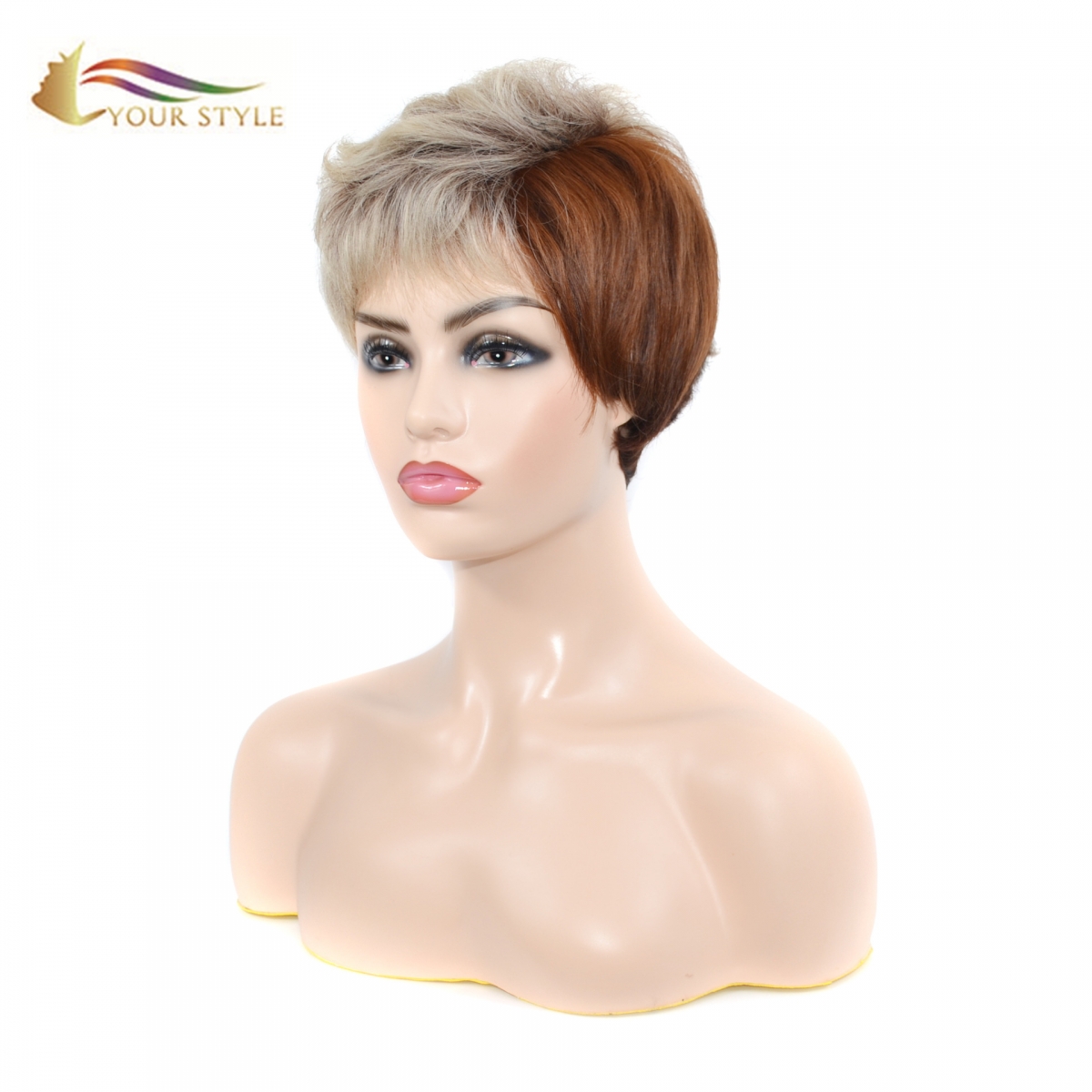 YOUR STYLE , Wig Vendor China Synthetic Short Pixie Cut Wig Mixed Color-YOUR STYLE, synthetic wigs synthetic hair extension