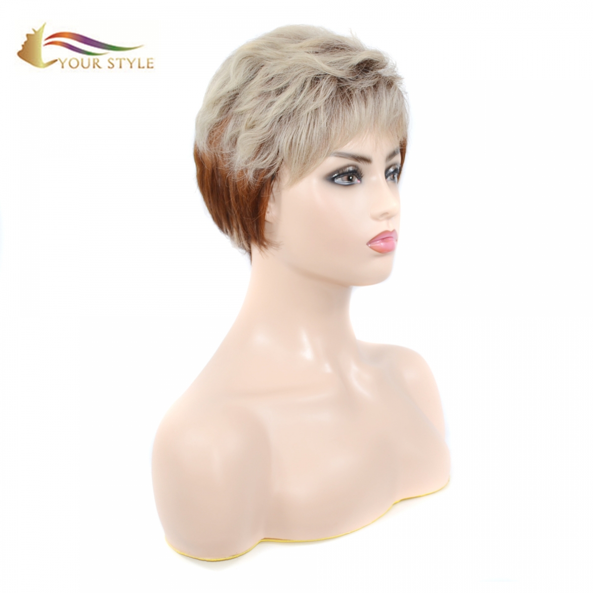 YOUR STYLE , Wig Vendor China Synthetic Short Pixie Cut Wig Mixed Color-YOUR STYLE, synthetic wigs synthetic hair extension