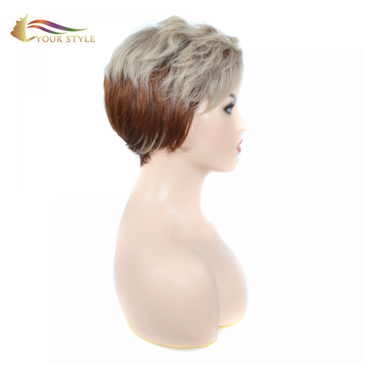 YOUR STYLE , Wig Vendor China Synthetic Short Pixie Cut Wig Mixed Color-YOUR STYLE, synthetic wigs synthetic hair extension