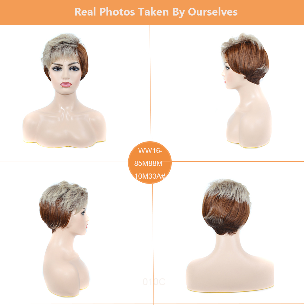 YOUR STYLE , Wig Vendor China Synthetic Short Pixie Cut Wig Mixed Color-YOUR STYLE, synthetic wigs synthetic hair extension