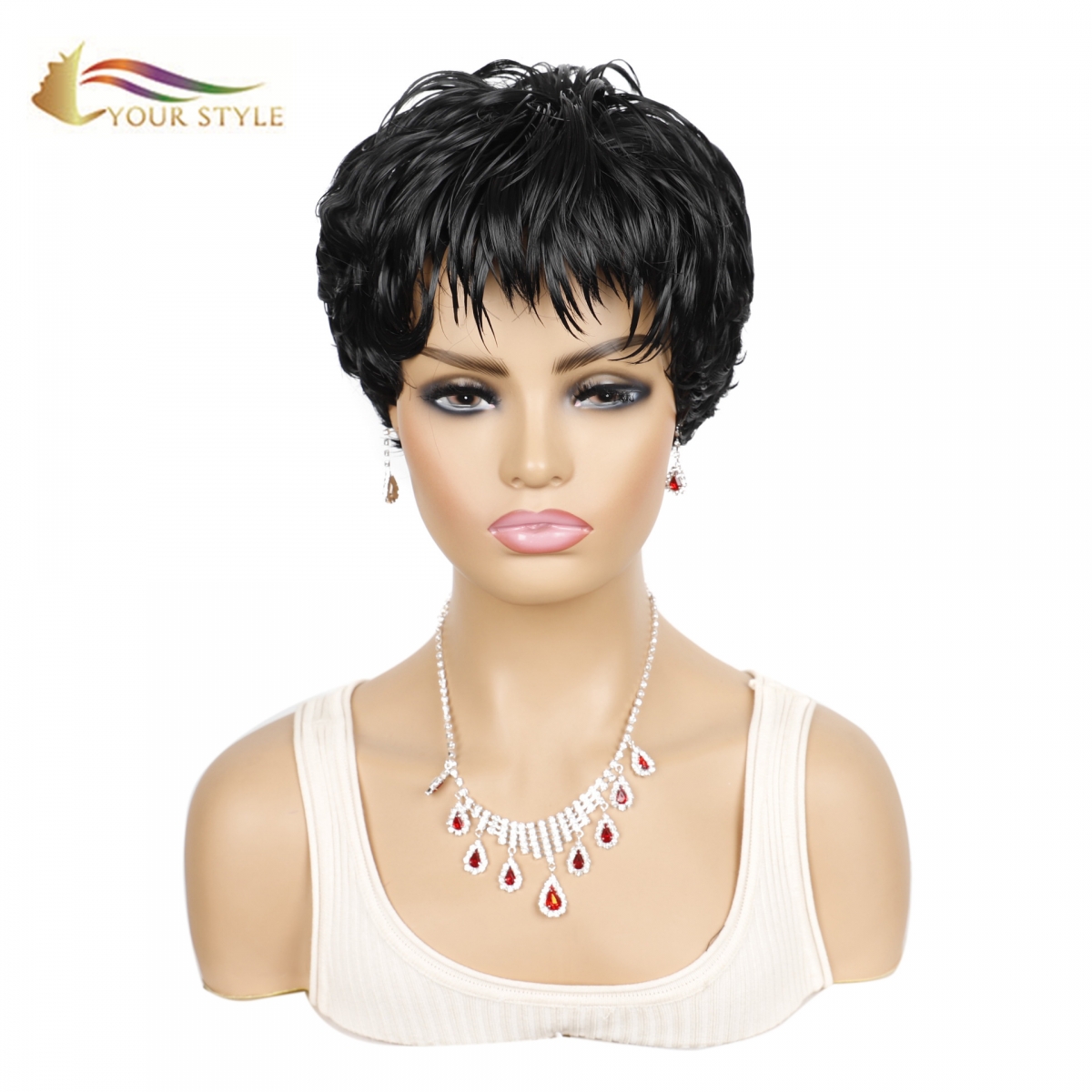 YOUR STYLE ,Wig Wholesaler Synthetic Short Pixie Brown Wigs Short Haircuts For Afro Women Short Hair Wig Female Wigs-YOUR STYLE, synthetic wigs synthetic hair extension