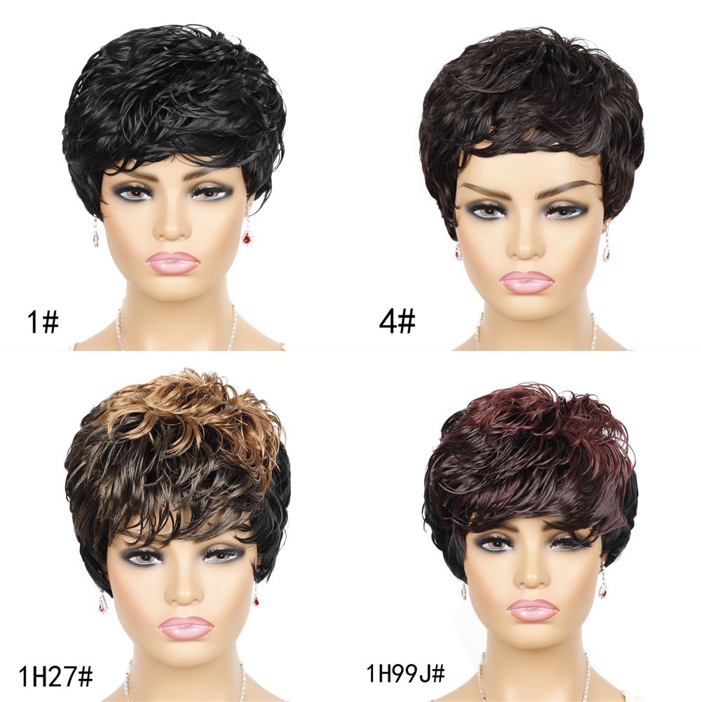 YOUR STYLE ,Wig Wholesaler Synthetic Short Pixie Brown Wigs Short Haircuts For Afro Women Short Hair Wig Female Wigs-YOUR STYLE, synthetic wigs synthetic hair extension