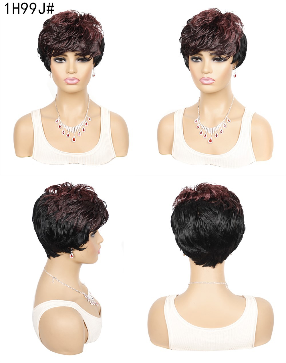 YOUR STYLE ,Wig Wholesaler Synthetic Short Pixie Brown Wigs Short Haircuts For Afro Women Short Hair Wig Female Wigs-YOUR STYLE, synthetic wigs synthetic hair extension