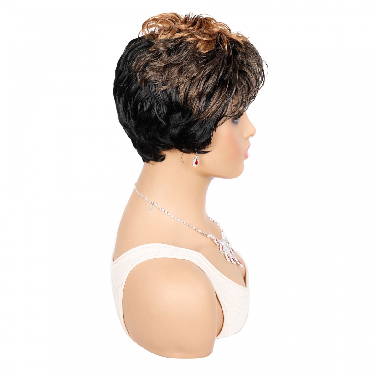 YOUR STYLE ,Wig Wholesaler Synthetic Short Pixie Brown Wigs Short Haircuts For Afro Women Short Hair Wig Female Wigs-YOUR STYLE, synthetic wigs synthetic hair extension