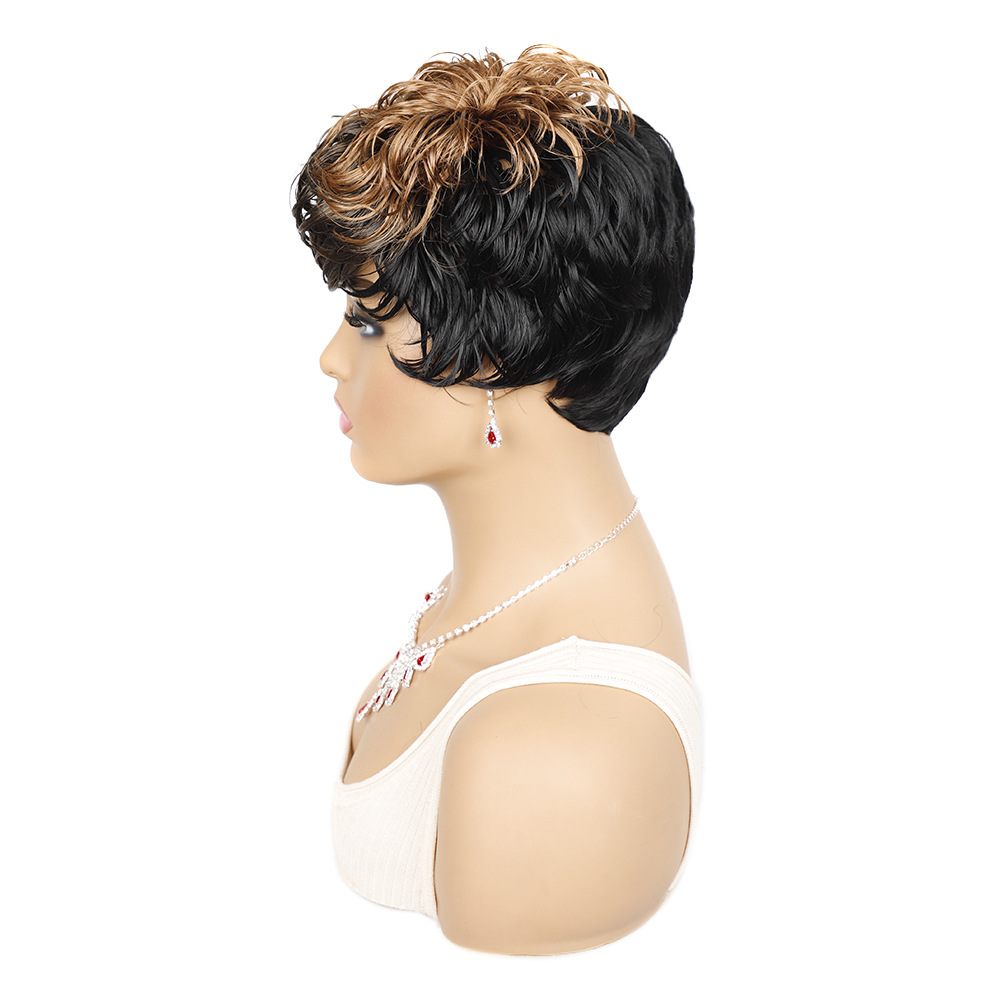 YOUR STYLE ,Wig Wholesaler Synthetic Short Pixie Brown Wigs Short Haircuts For Afro Women Short Hair Wig Female Wigs-YOUR STYLE, synthetic wigs synthetic hair extension