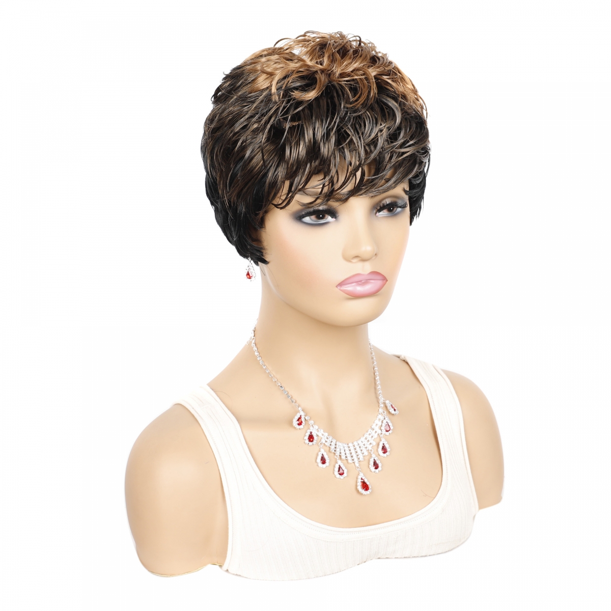 YOUR STYLE ,Wig Wholesaler Synthetic Short Pixie Brown Wigs Short Haircuts For Afro Women Short Hair Wig Female Wigs-YOUR STYLE, synthetic wigs synthetic hair extension