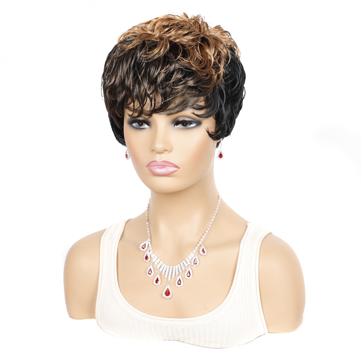 YOUR STYLE ,Wig Wholesaler Synthetic Short Pixie Brown Wigs Short Haircuts For Afro Women Short Hair Wig Female Wigs-YOUR STYLE, synthetic wigs synthetic hair extension