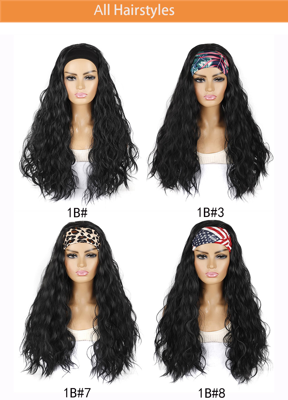 YOUR STYLE , Wig Wholesaler Synthetic Headband Wig  Long Loose Wave Wig Women-YOUR STYLE, synthetic wigs synthetic hair extension