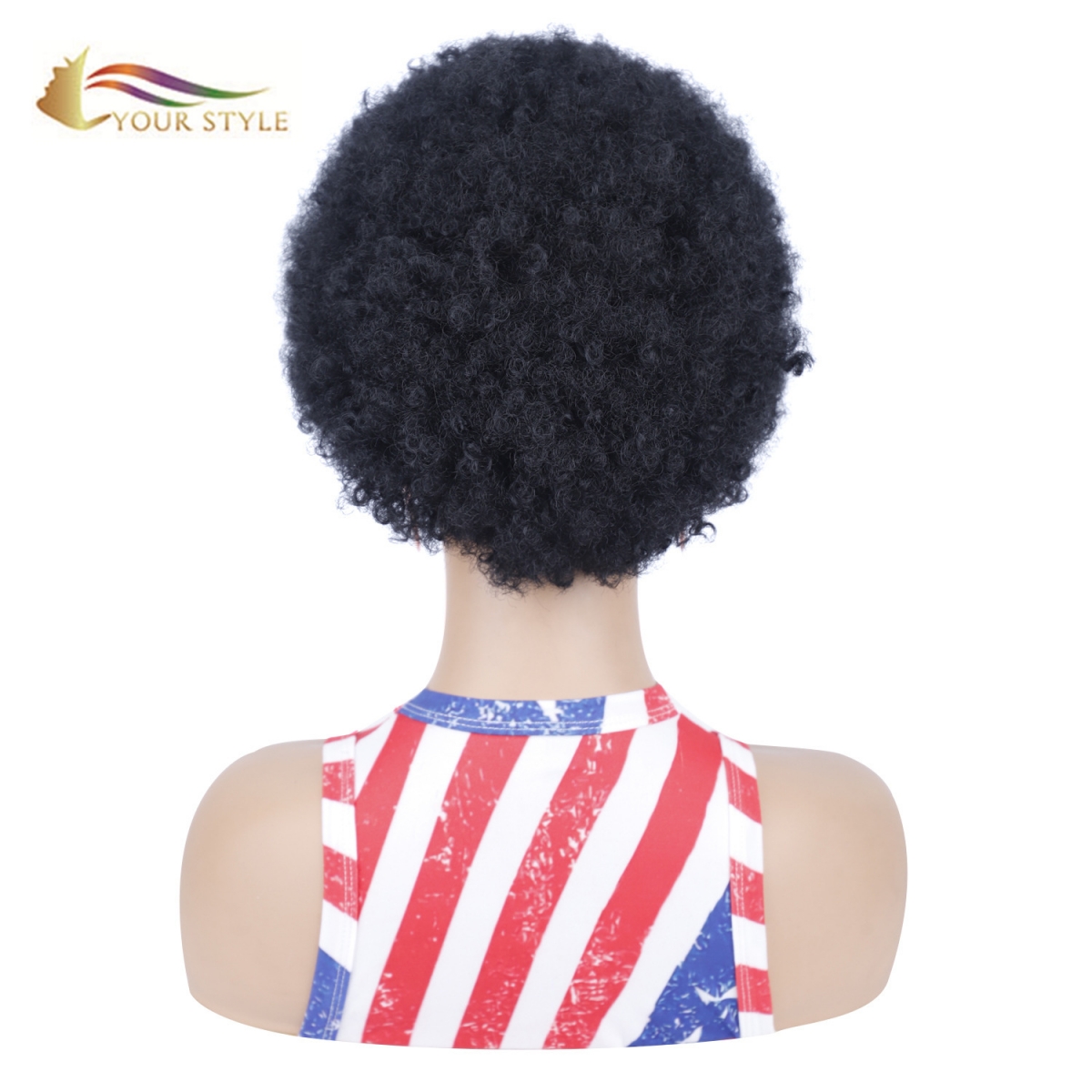 YOUR STYLE , Wig Wholesaler Synthetic Afro Wig Short  Kinky Curly Wig Black Women Afro Wig Curly Short Cut Wig-YOUR STYLE, synthetic wigs synthetic hair extension