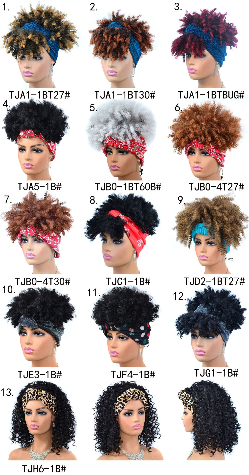 YOUR STYLE , Headband Wig Short Afro Kinky Curly Wig Afro African American Black Women Girls Ladies-YOUR STYLE, synthetic wigs synthetic hair extension